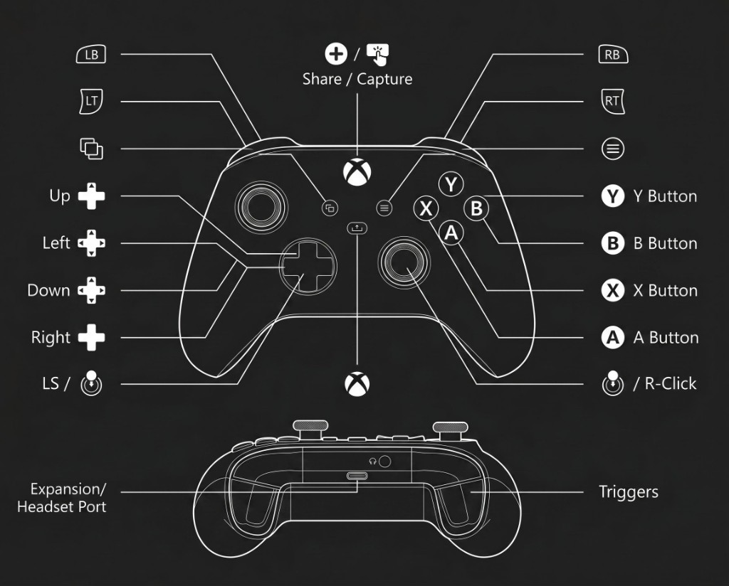 Xbox controller input reference